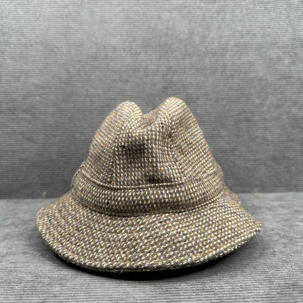 Shandon Headwear Donegal Tweed Wool Hat Brown Woven in Ireland Bucket Hat vtg